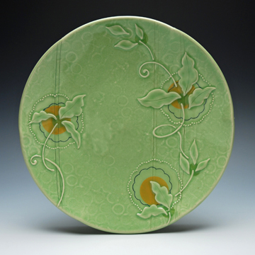 Kristen Kieffer Large plate Green flora