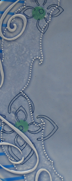 Plate deco detail Periwinkle arabesque