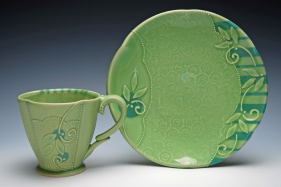 Kristen Kieffer Breakfast setting green