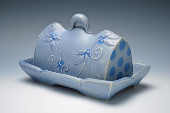 Kristen Kieffer Butter Dish, Periwinkle