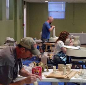 Demonstrating with Matt Long (l), Adam Field (m), and Kristen Kieffer at the Mary Anderson Center, IN