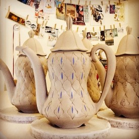 Kristen Kieffer teapots in progress