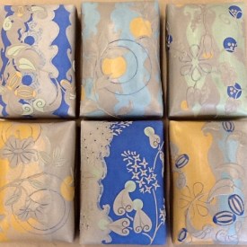 Kristen Kieffer wall pillows in progress, May at the Bray