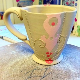 Kristen Kieffer Deluxe clover cup (in progress), Arabesque modern series