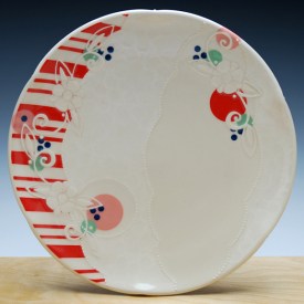 Kristen Kieffer Large plate Floral Stripe Dot set