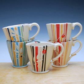 Kristen Kieffer Deluxe Clover cups, 'Super Stripes'