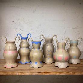 Bud vases in process