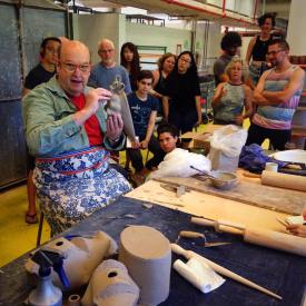 John Gill demonstrating at Alfred summer school, July 2016