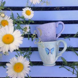 Stamped mugs by Kristen Kieffer